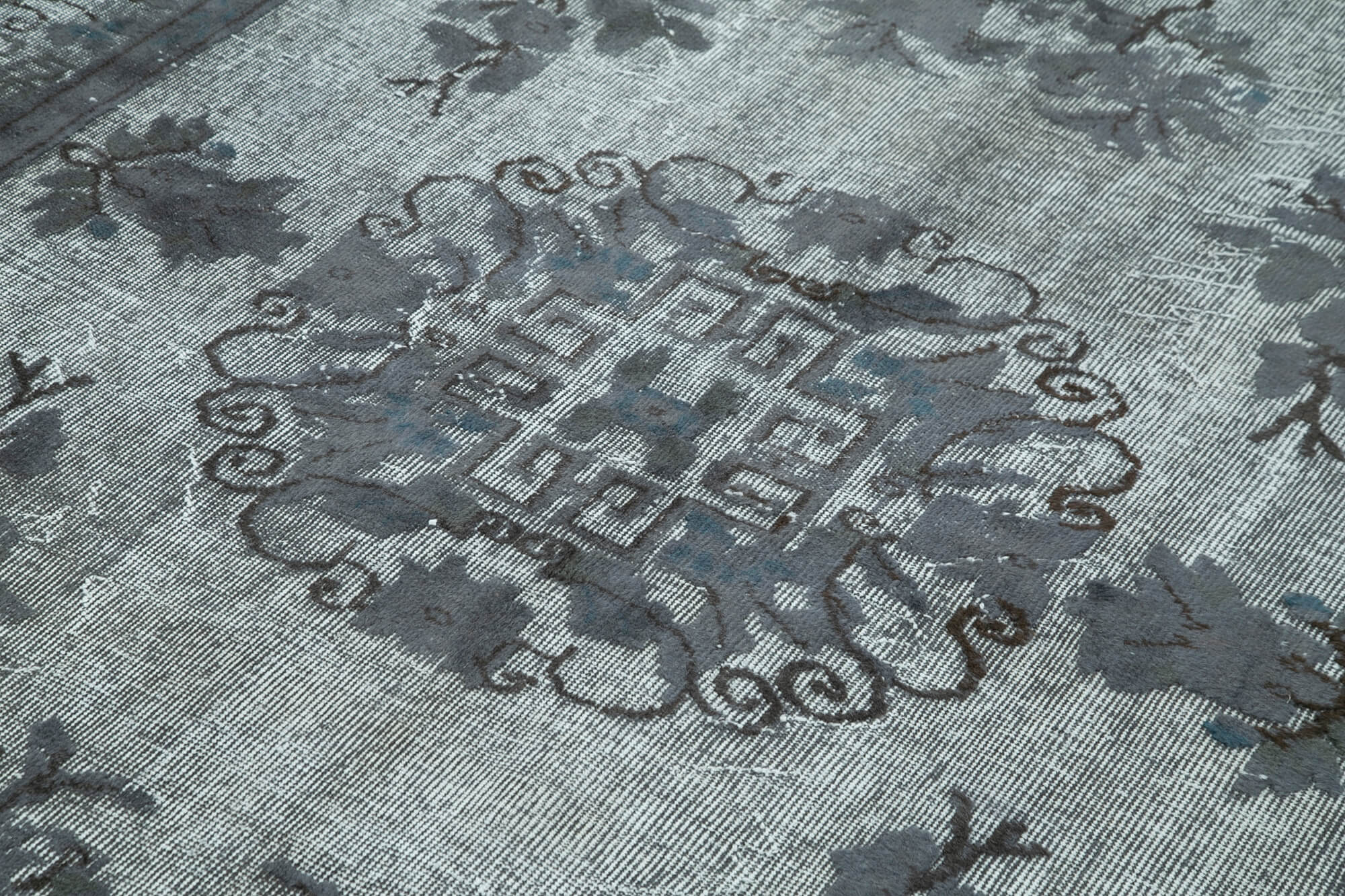 Hand-knotted unique anatolian 1980s 181 cm x 278 cm grey rug
