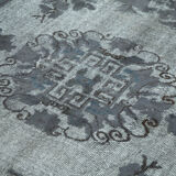 Hand-knotted unique anatolian 1980s 181 cm x 278 cm grey rug