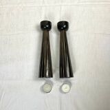 Pair of wooden candle holders