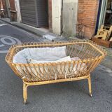 Vintage rattan cradle
