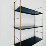 Modular vintage wall shelf, metal and brass circa 1960s
