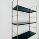 Modular vintage wall shelf, metal and brass circa 1960s