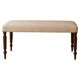 Mid-Century Neoclassical Louis XVI Style Bench with Cream Upholstery and Fluted