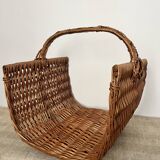 Log basket, woven wicker