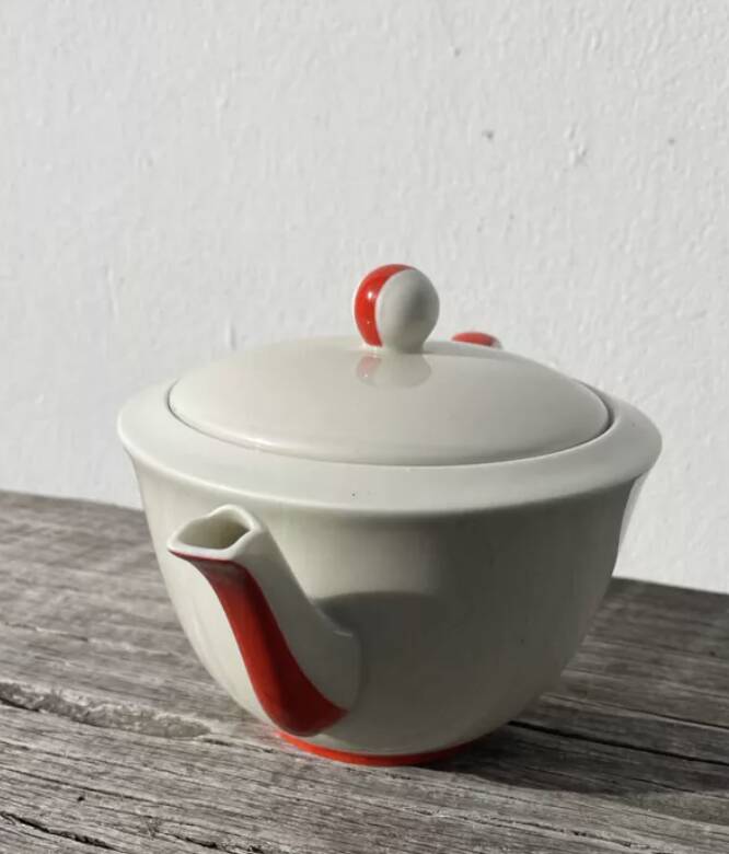 White Limoges porcelain teapot