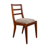Chaise en acajou velours côtelé design des années 50 vintage