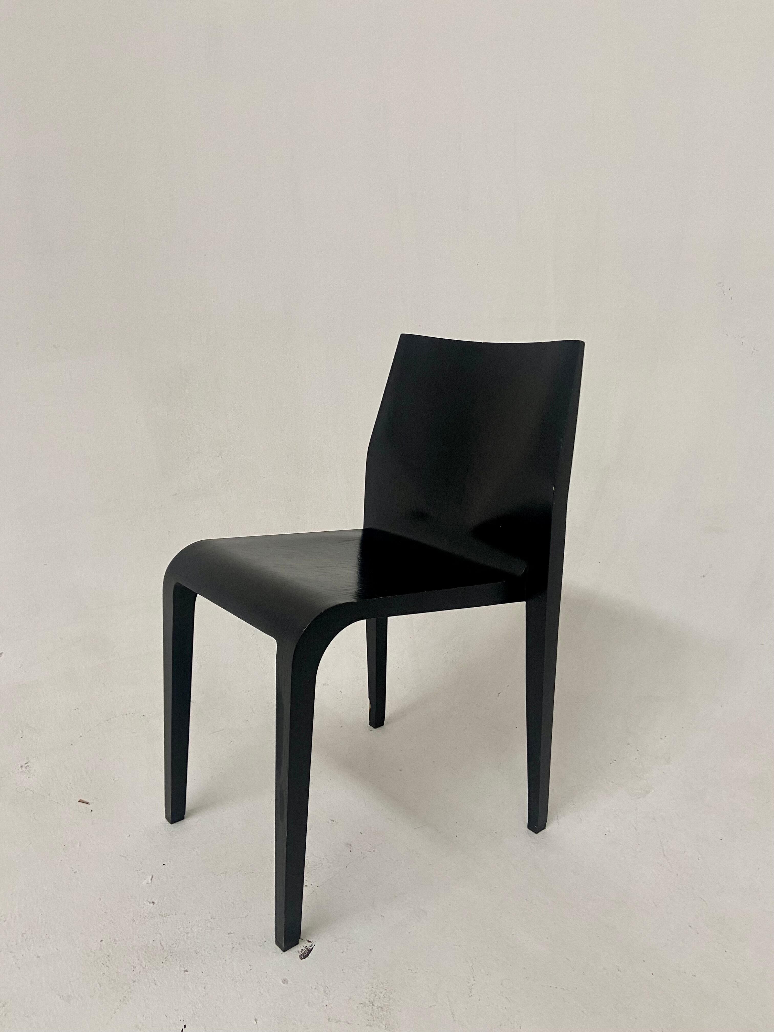Set of 6 black wood chairs alias la legerra