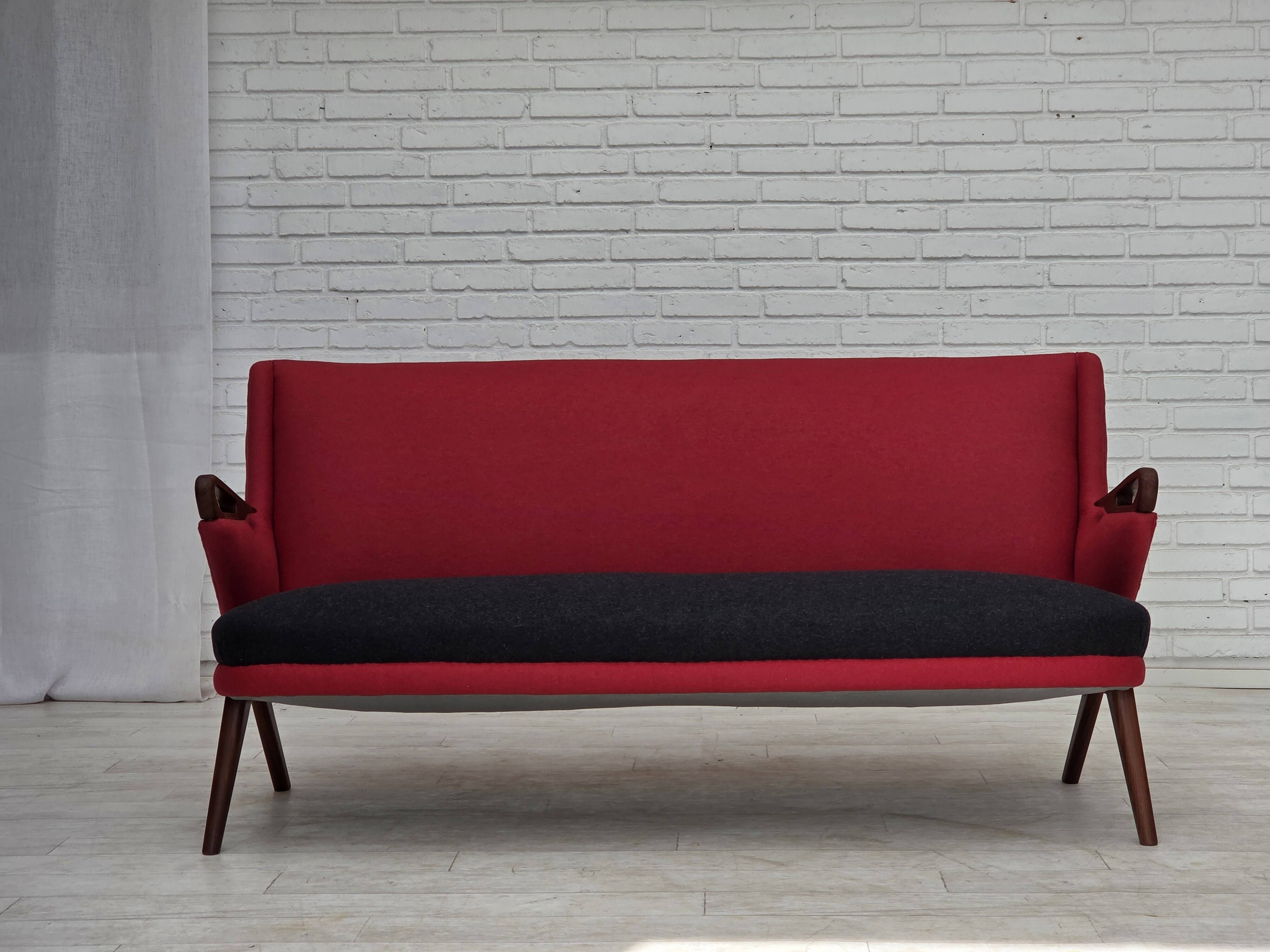 1960s, Danish design by Ch. F. Brodersen, 2 seater sofa, reupholstered.