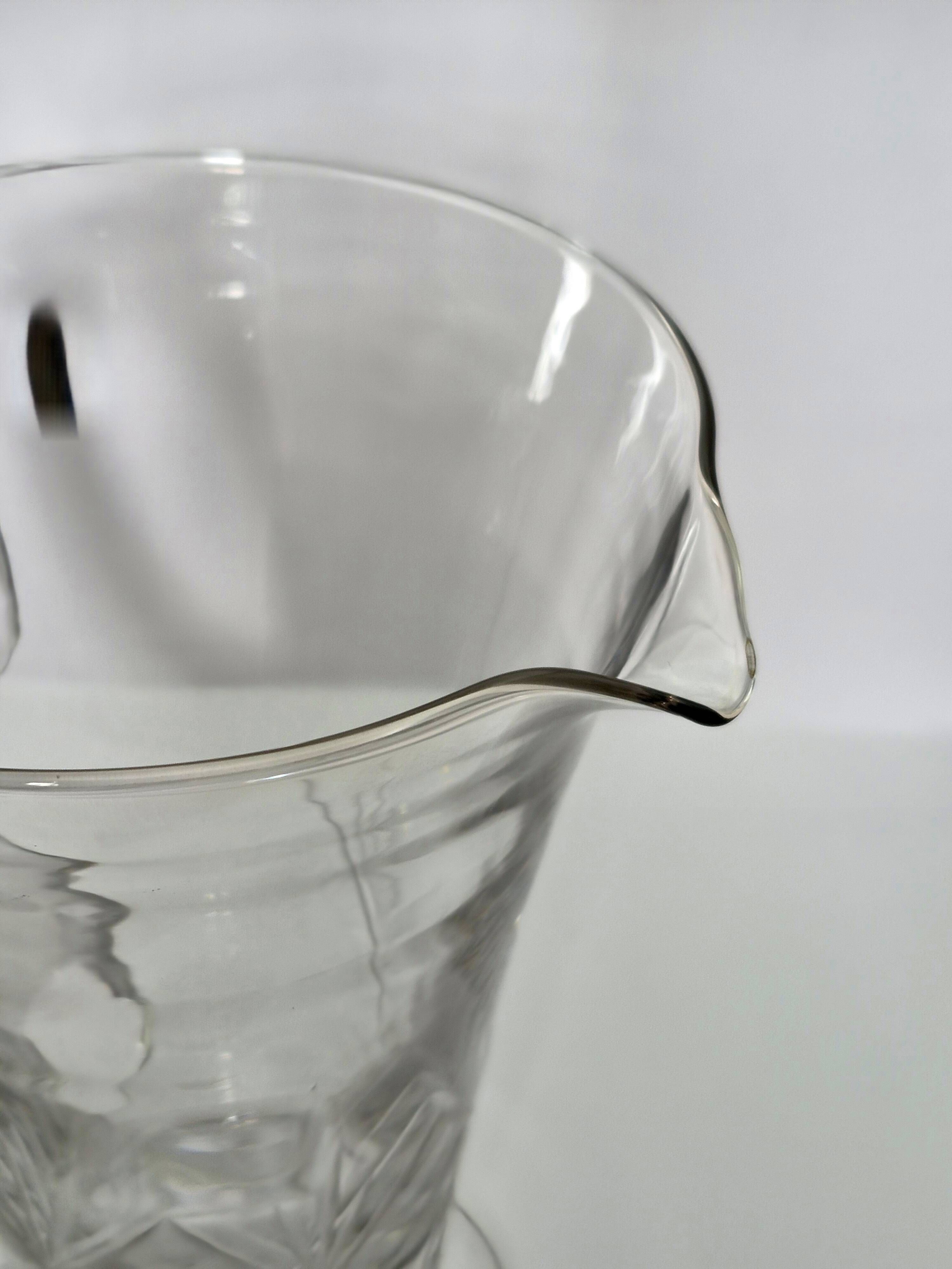 Crystal service from Fains, matching wine carafe and water jug.