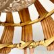 Scandinavian pendant light with wood veneer and bubble glass, 1970