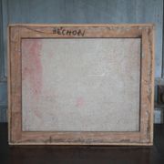 Painting signed Béchon-Sauzeau, oil on canvas, scene of characters.