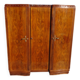 3-door walnut Art Deco wardrobe