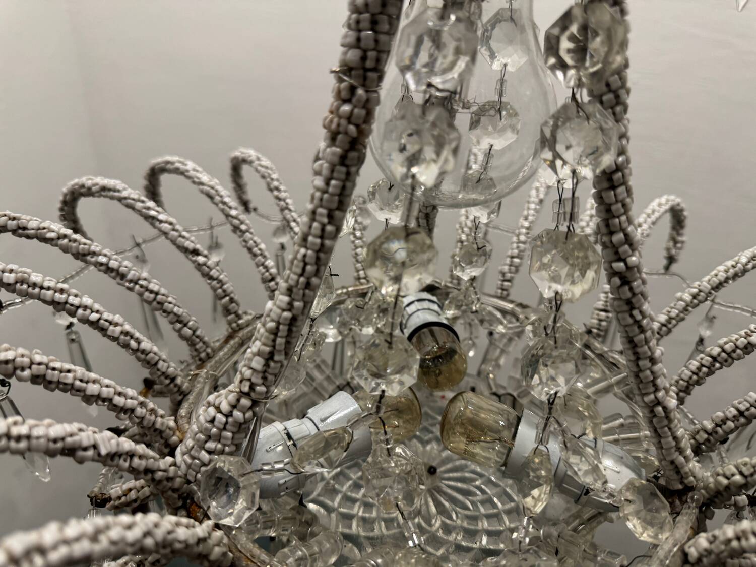 Vintage Italian Crystal Beaded Light Pendant 1960’s