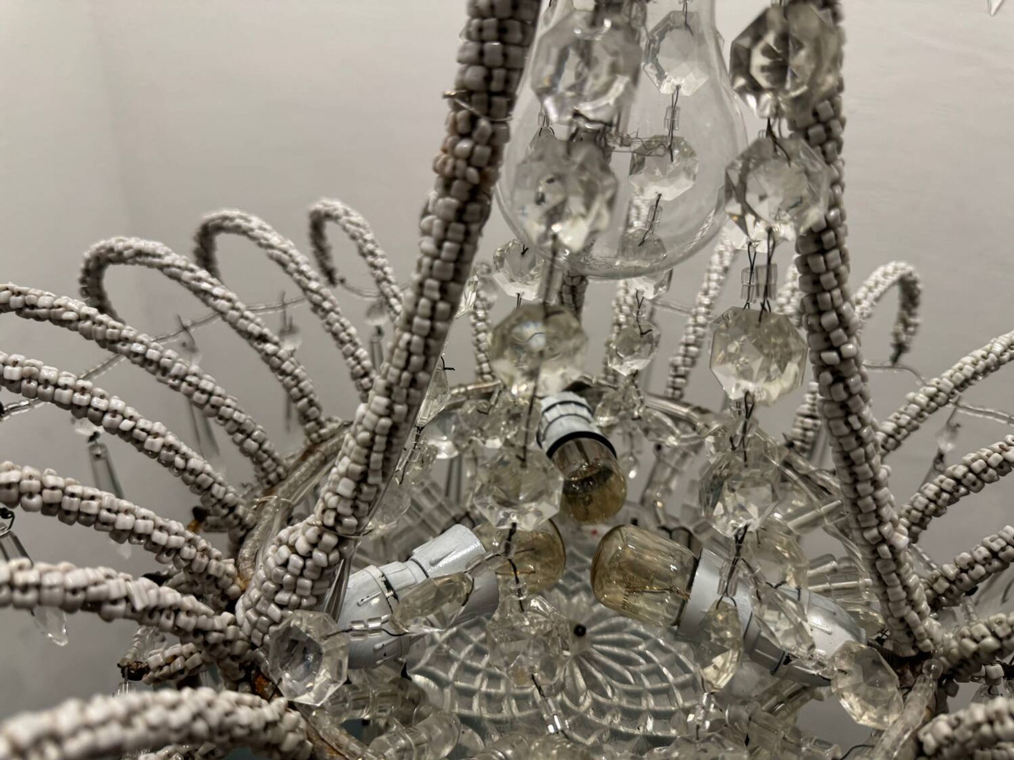 Suspension vintage en perles de cristal italiennes des années 1960