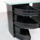 1930's modernist desk in black lacquered metal