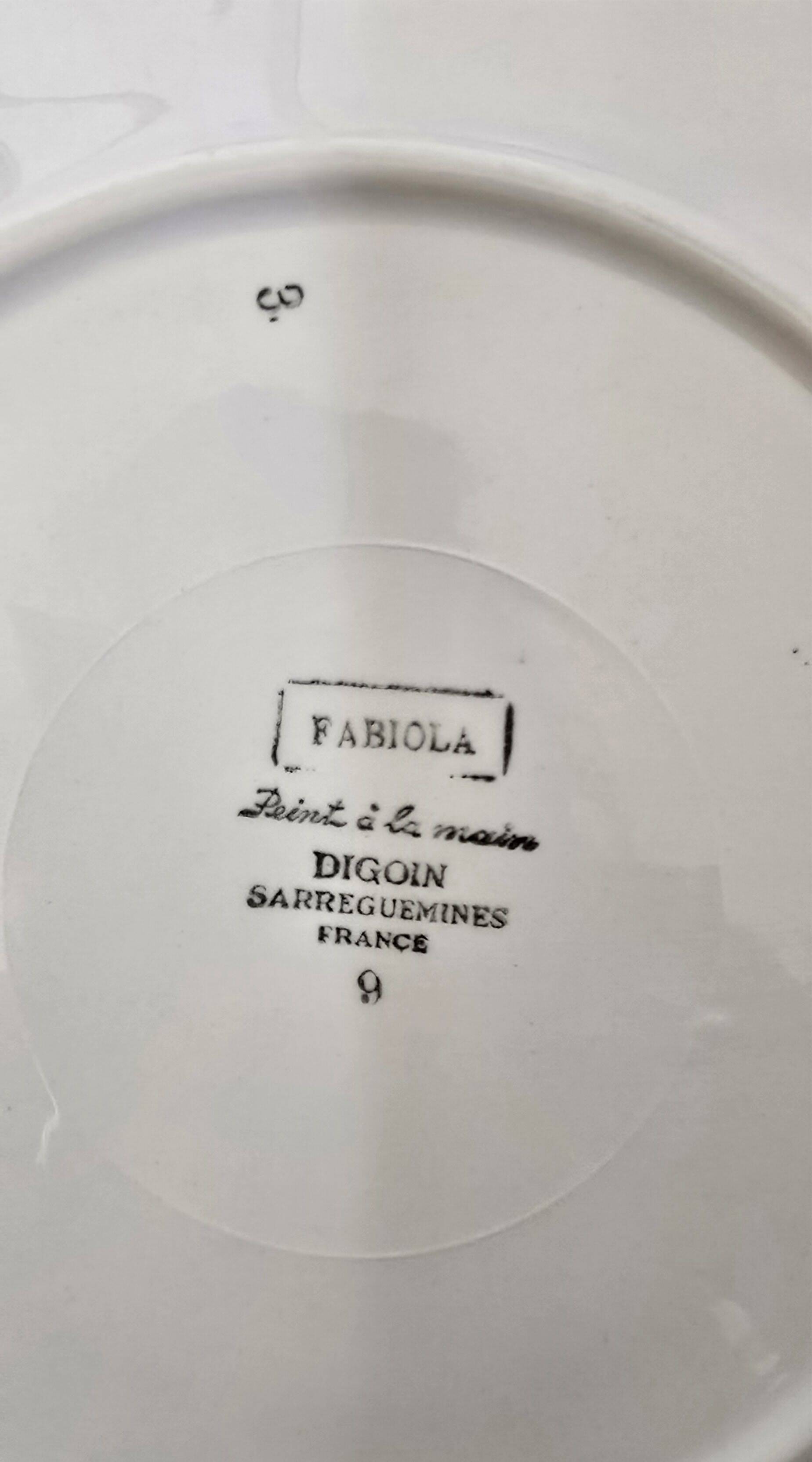 4 flat plates Fabiola Digoin Sarreguemines