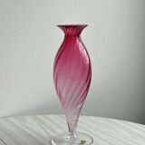 Crystal vase, Pink vase from Cristallerie du Val Saint Lambert.
