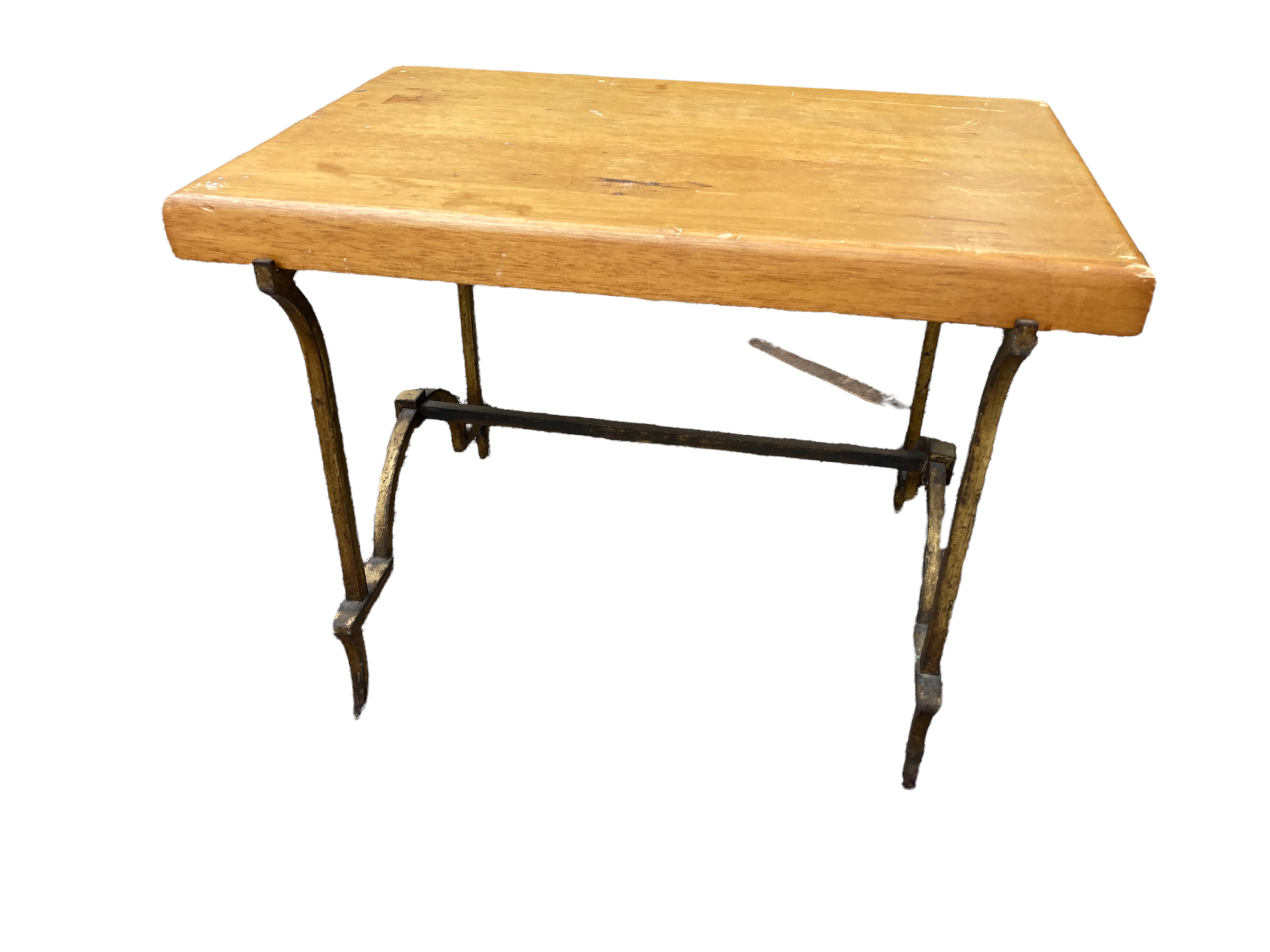 Side table in wood and metal mordoré