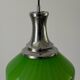Green glass ceiling light with chrome frame, 1960s, Germany