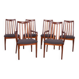 Mid-Century Teak and Fabric Dining Chairs by Leslie Dandy for G-Plan, 1960s, Set of 6