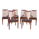 Chaises de salle à manger en teck et tissu du milieu du siècle par Leslie Dandy pour G-Plan, années 1960, lot de 6