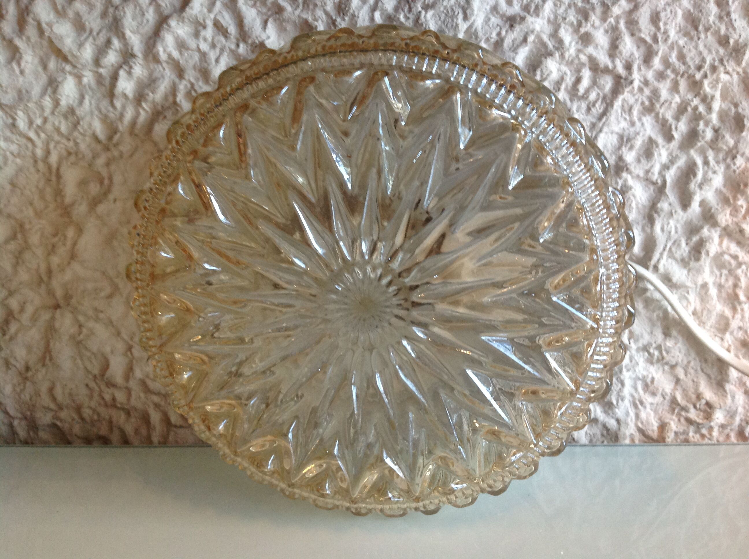 Round ceiling light vintage glass