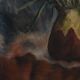 Huile sur panneau a corbeau ou cozbeau nature morte au bouquet de fleurs