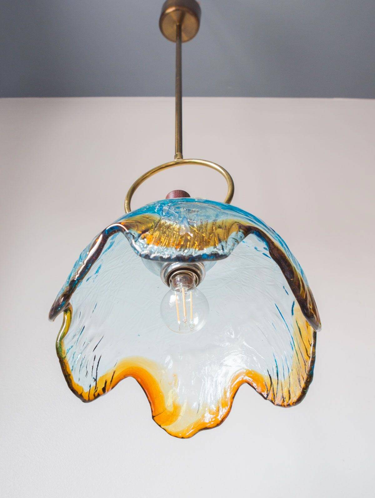 Italian Murano crystal pendant lamp from the 70s