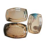 Set of 3 silver serving dishes