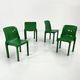 Lot de 4 chaises Selene vertes par Vico Magistretti pour Artemide, 1970