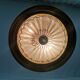 1960s mid century cream metal and crystal pull down large hanging lamp