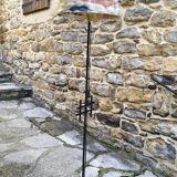 1960s wrought iron tripod floor lamp