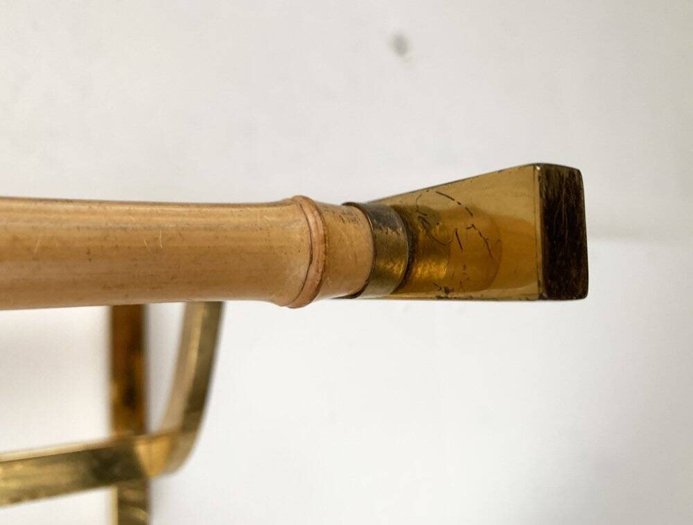 Porte-manteau en métal et bambou, années 1960