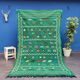 Tapis berbère marocain fait main vert ethnique 144x233 cm