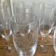 Set of 10 antique champagne glasses in engraved crystal