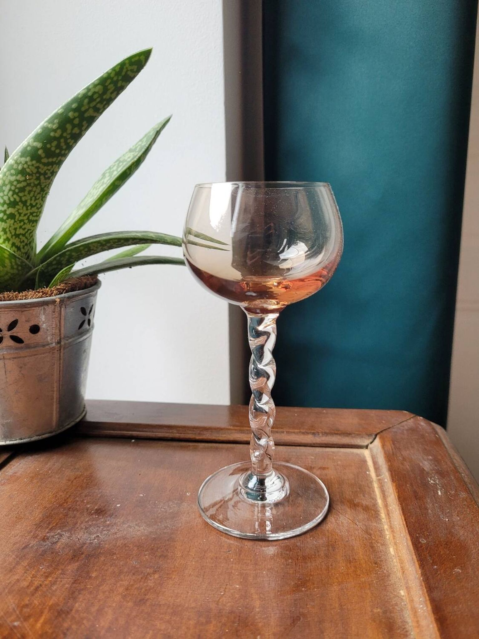 Verre à pied torsadé en cristal