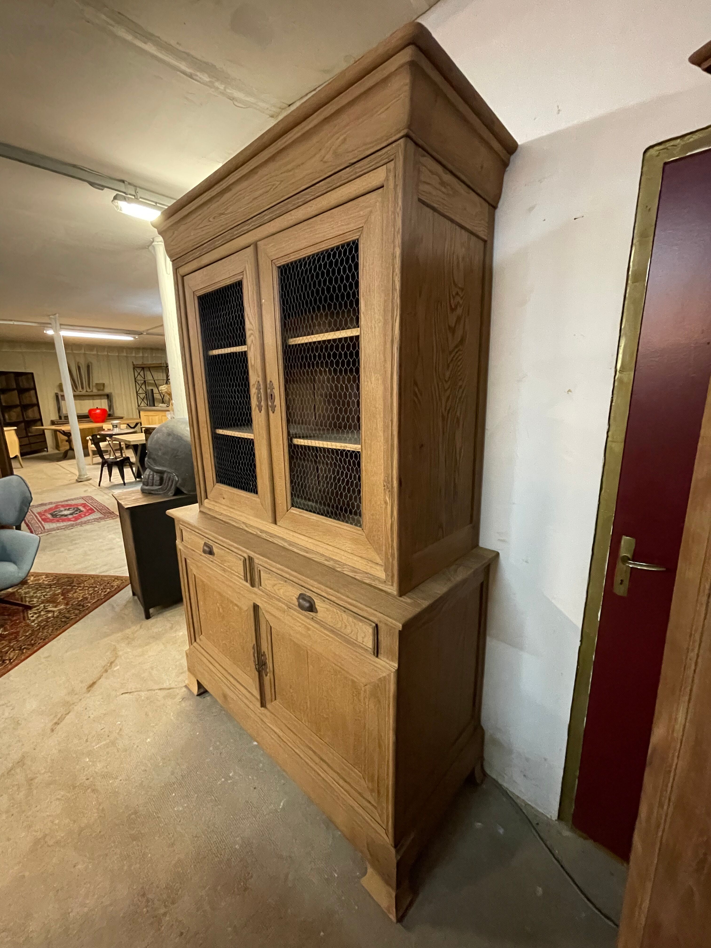 Buffet 2 corps chêne avec grillages