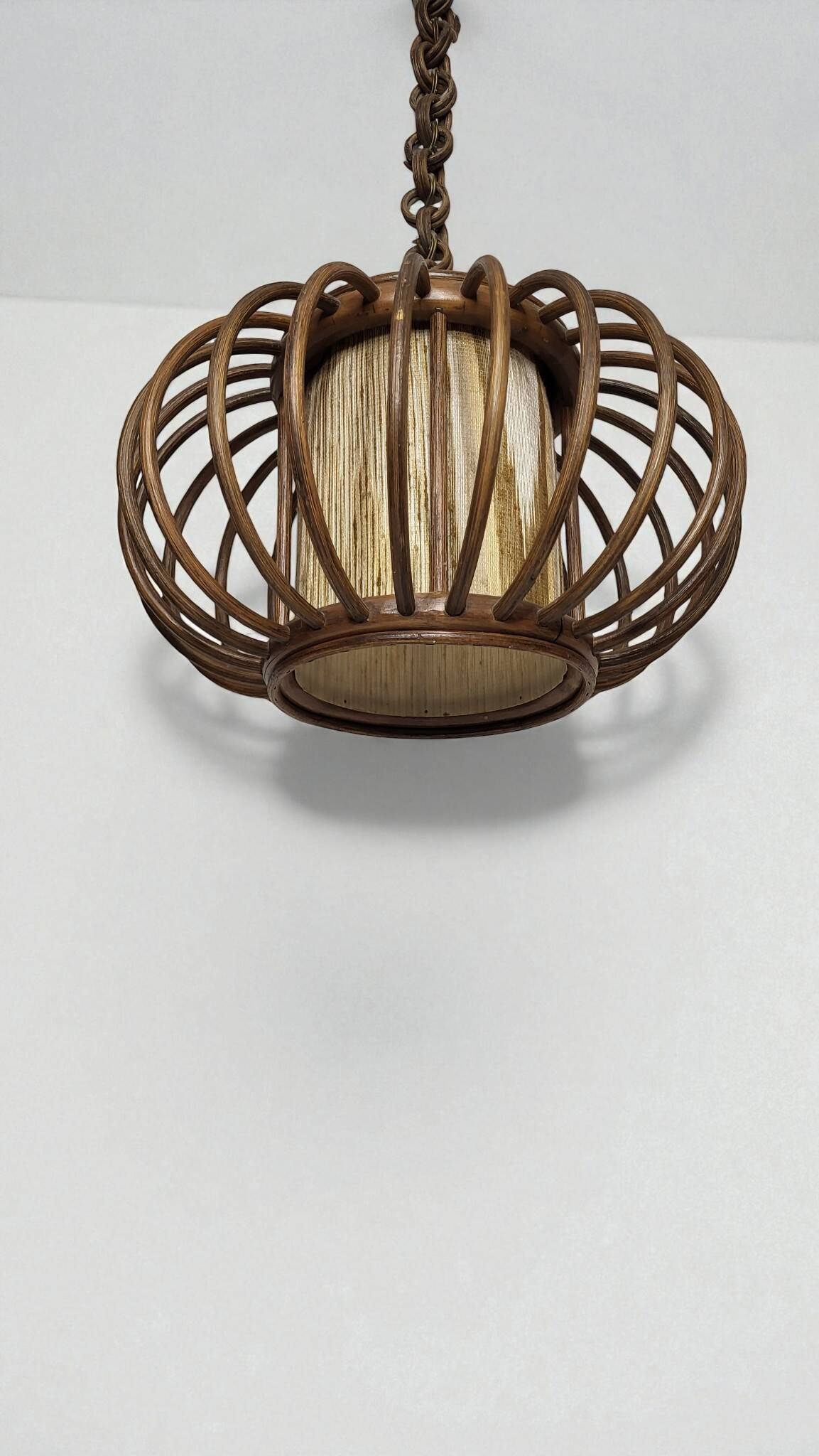 Rattan pendant light, 1970