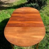 circular extendable table oak and teak Denmark 50s/60s