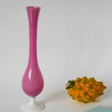 Candy pink opaline soliflore vase, 1950
