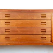 XL Danish sideboard in teak, oak and leatherette, 280 cm, by Nana Ditzel 1960.