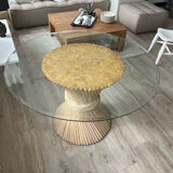 Table bambou et verre