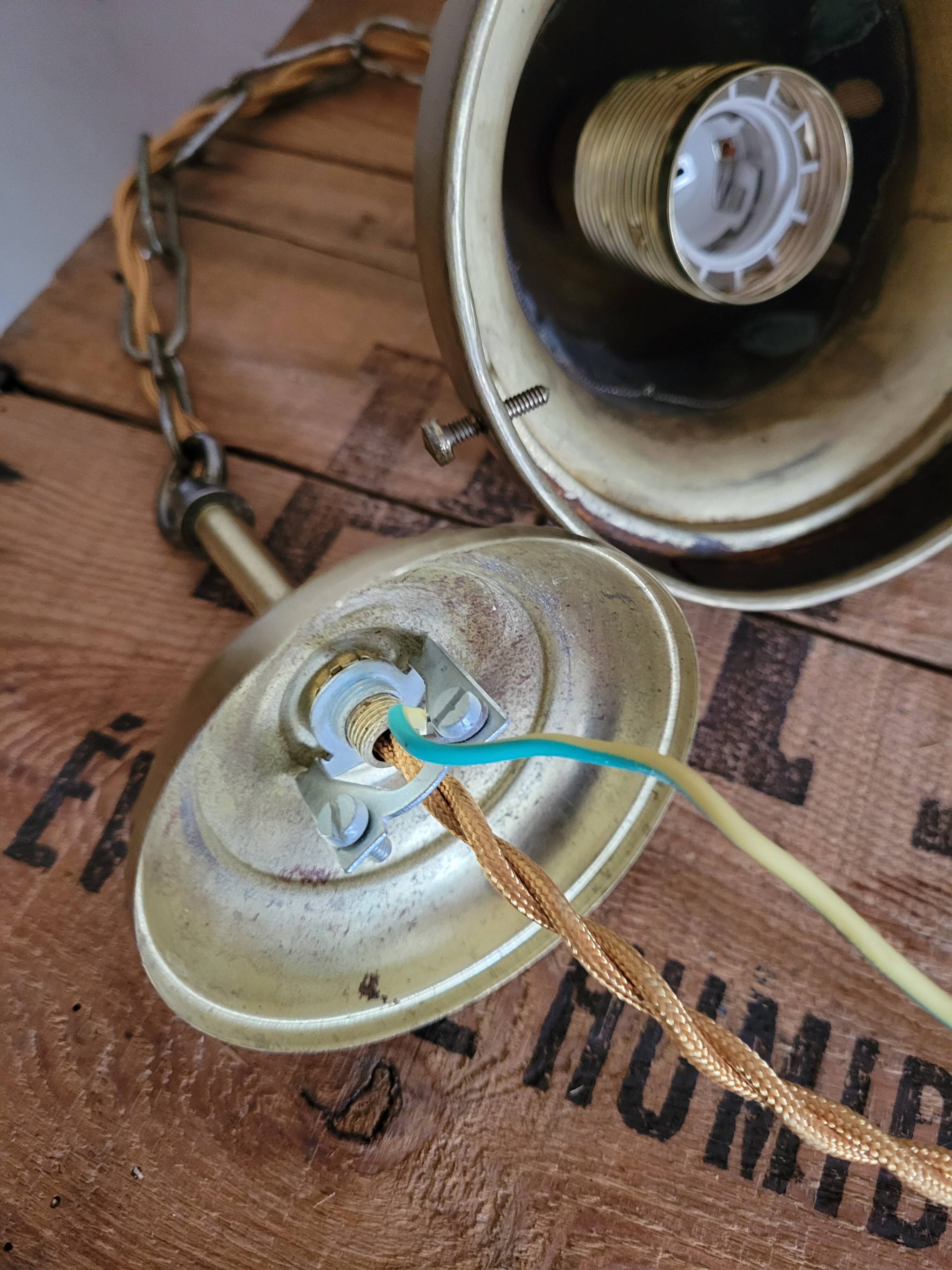 XXL opaline globe hanging lamp