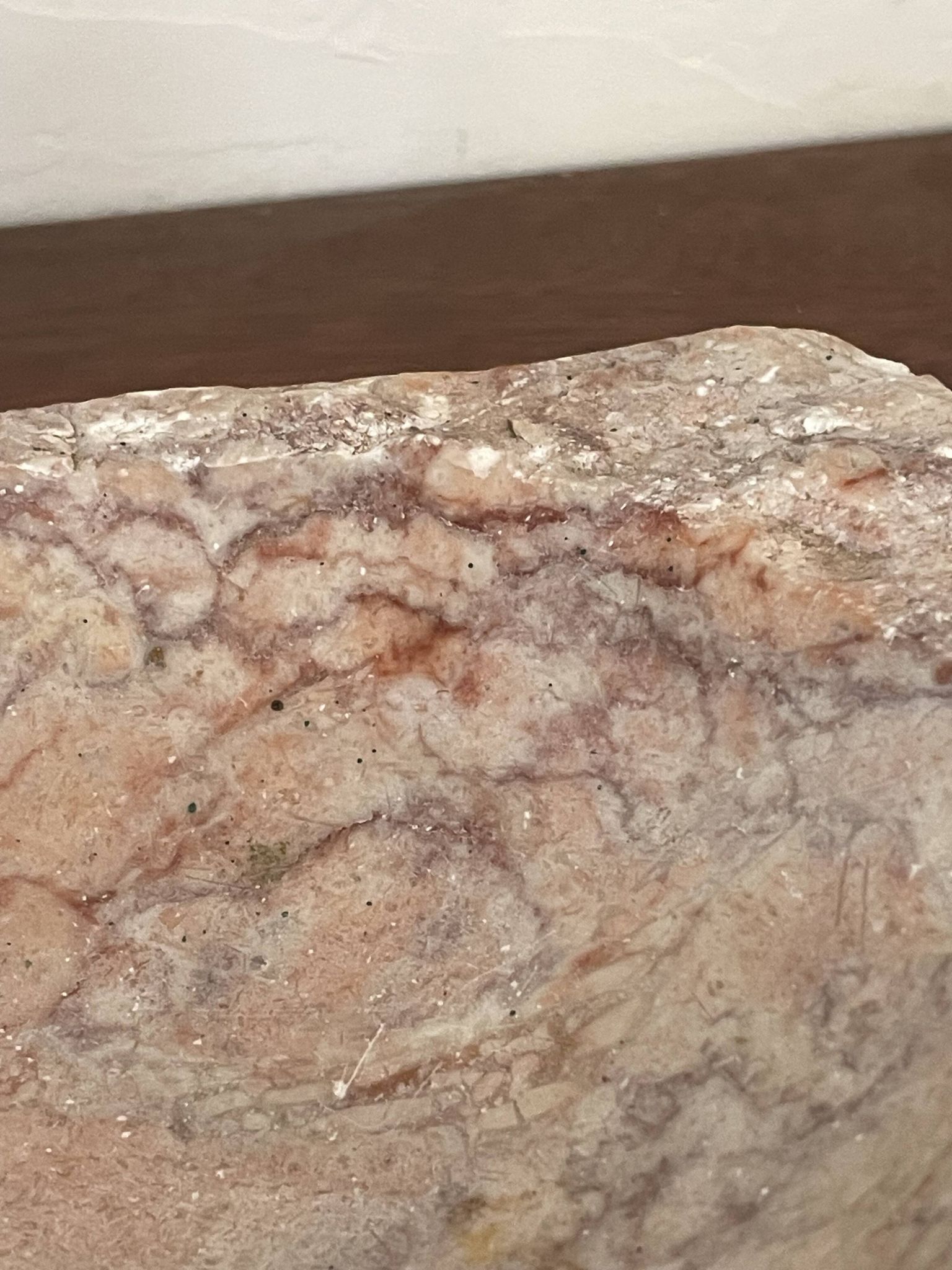 Cendrier en marbre beige rosé vintage