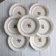 7 earthenware plates, hand-painted floral decoration, Sarreguemines, Armelle model