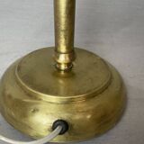 Lampe de table de bureau de banquier portugais en laiton 1940