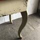 Rustic red and cream wooden dining table, moulded top, 1950s.