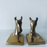 Pair of brass horse book set