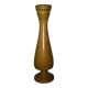 Brown wooden vase from the 1940s, turned, with an elongated silhouette and moulded base.
