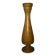 Brown wooden vase from the 1940s, turned, with an elongated silhouette and moulded base.